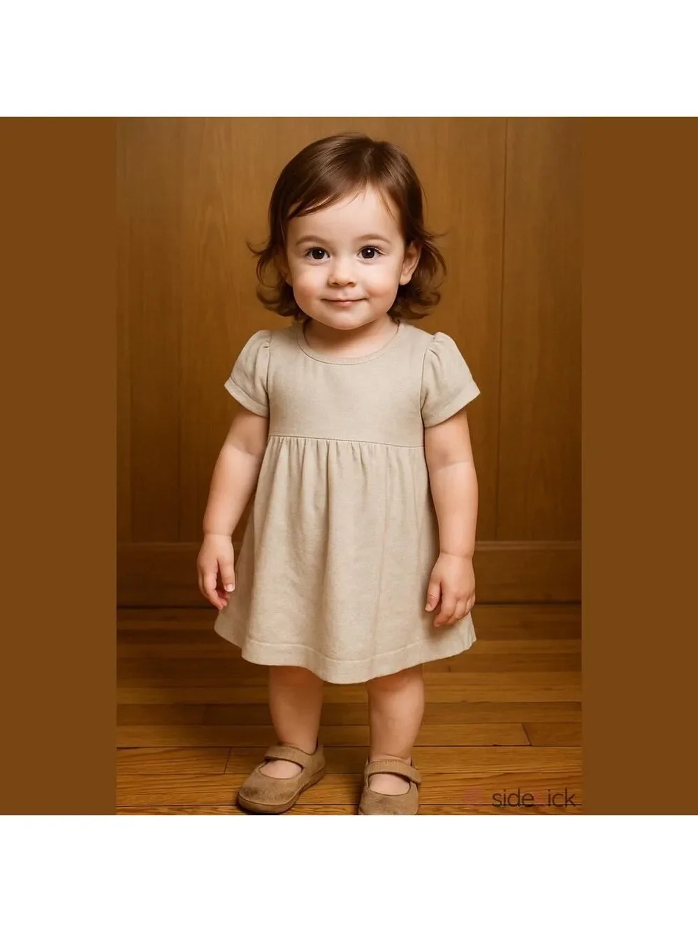 Cherokee Beige Suede Mary Jane Dress Shoes Size 9 Toddler Girls